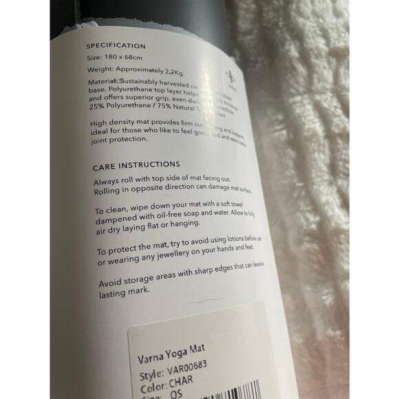 VARLEY Charcoal New Varna Yoga Mat The Everyday Small: 70.9 x 26.8in NWT - Picture 5 of 6